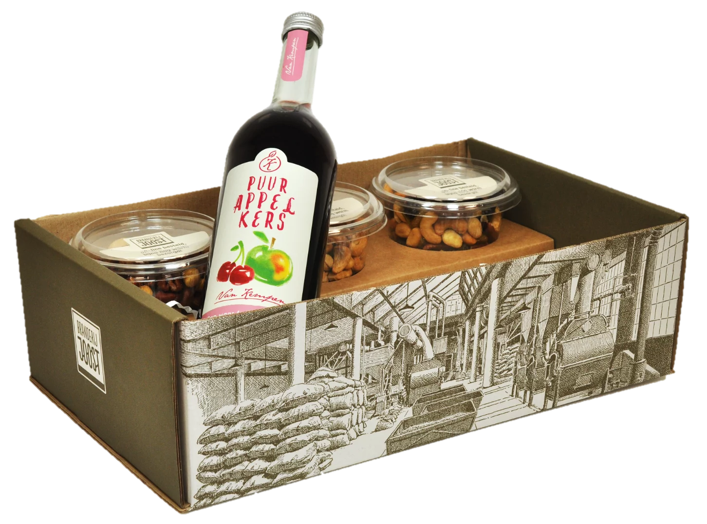 NOTENBOX MET PUUR SAP - Druif